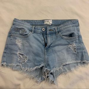 Light Blue Ripped Jean shorts